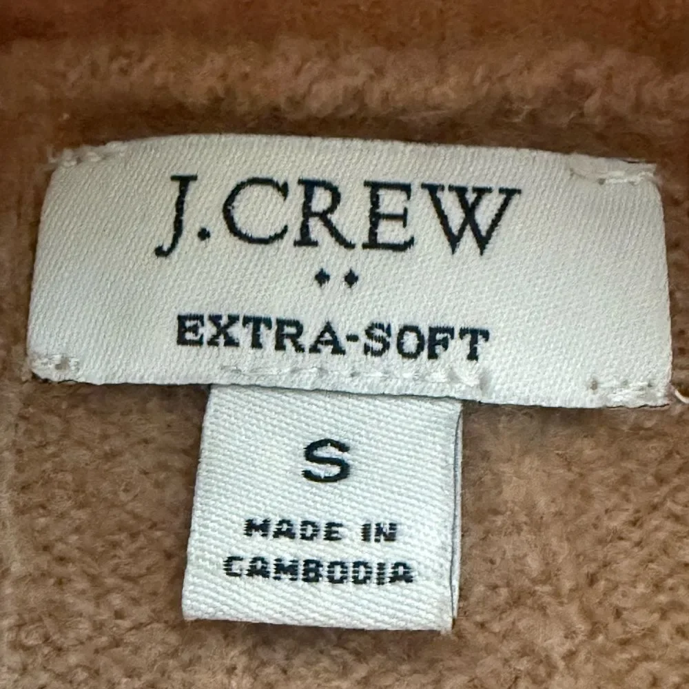 J. CREW Wool Blend extra soft Cable Knit Pullover Sweater in camel tan Small